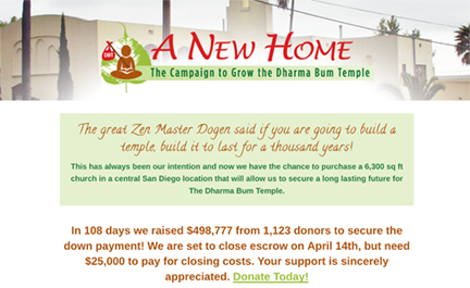 A New Home for the Dharma Bum Temple